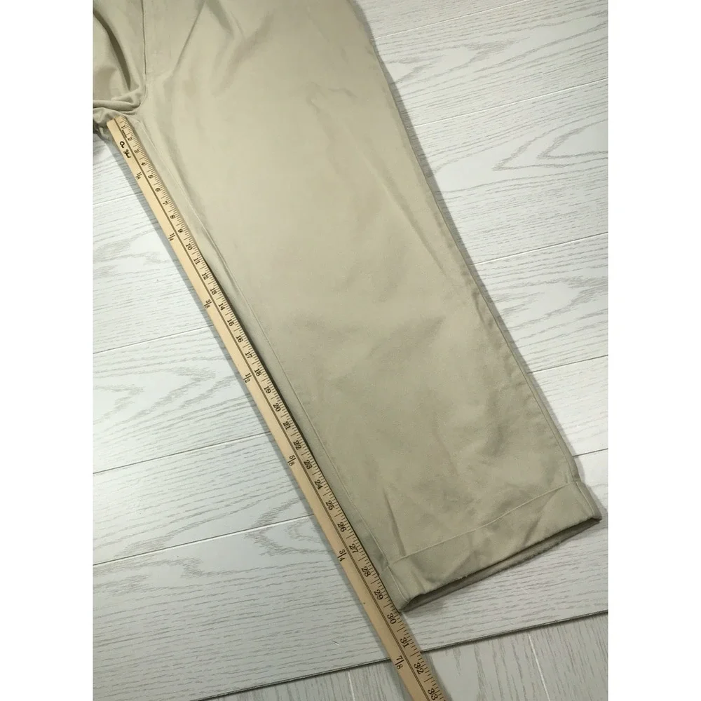 Vintage Polo Ralph Lauren Chino Pants 40x30 Beige Heavy Twill Cotton Pleated 90s